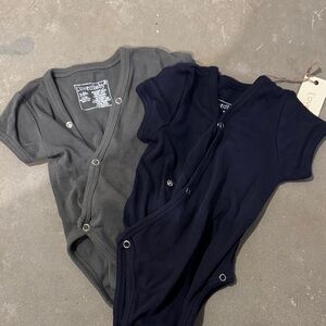 L'ovedbaby Gray and Navy Bodysuits